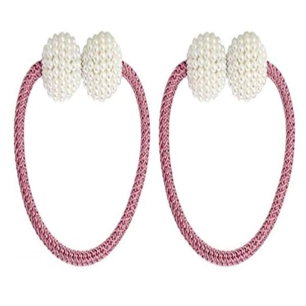 2 Set Magnetic Pearl Curtain Ties- Champagne