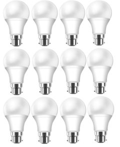 (Pack of12)9W LED Light Bulb, B22 Base.6500K Daylight. Daily essentials.