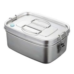 Doule Layer Silver Aluminum Lunch Box - 1.5 Litre
