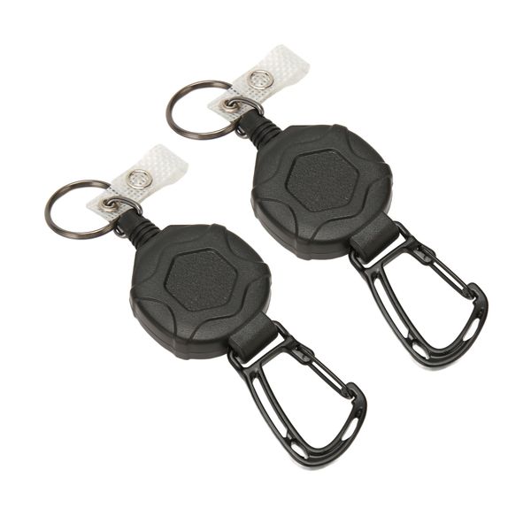 Retractable Keychain Holder with Carabiner and Steel Wire Rope