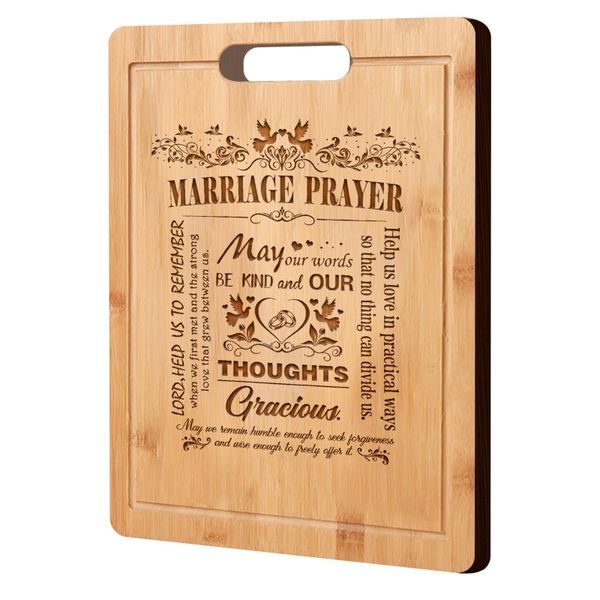 Cutting Board Laser Engraved Bamboo Chopping Block Wedding Gift for Couples