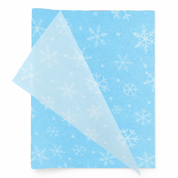 Wrapping Tissue Paper - 25 Sheets Eco-friendly/Recyclable - Blue Snowflakes