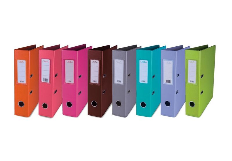 Treeline Assorted Colour A4 Lever Arch Files PVC 70mm - Box of 8