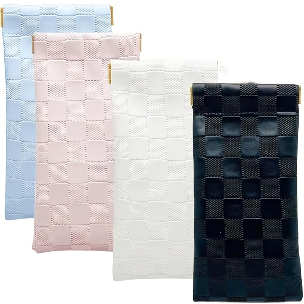 Leather Eyeglass or Sunglass Case, Soft Glasses Case for Women - 4 Pieces
