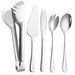Heartdeco 5PCs Serving Spoon Tongs Utensils Set
