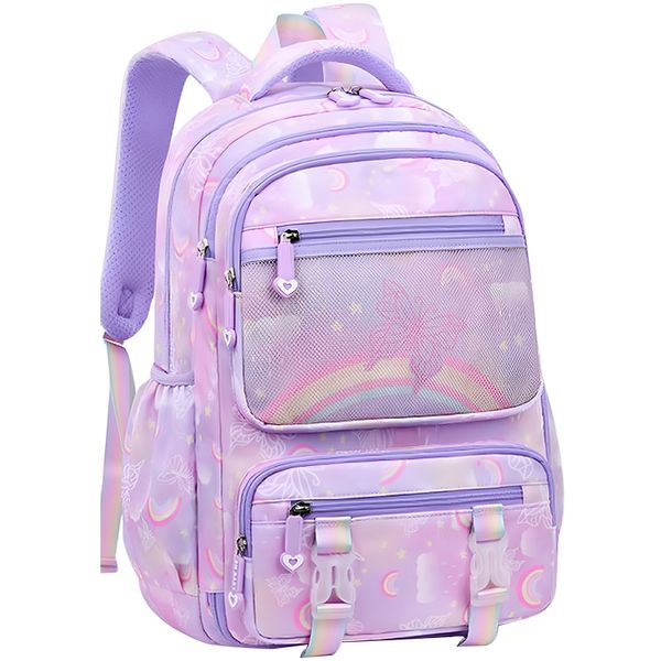 Primary School Backpack Lightweight Children's Schoolbag - Purple