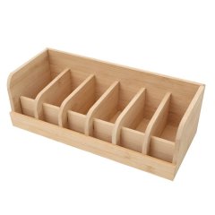 Bamboo 6 Grids Belt Organizer Tie Storage Box Watch Storage Display BoxWard