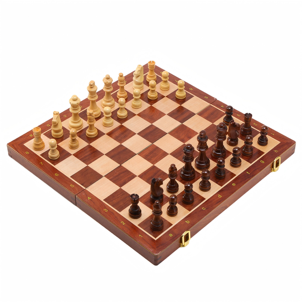 Chess Set With Storage Board For Adults And Children - Brown