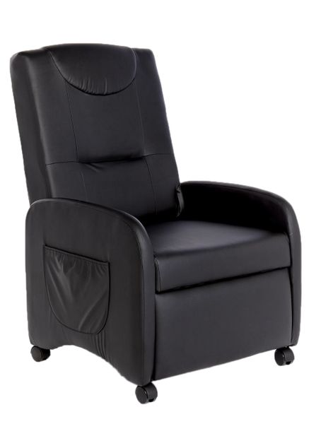Hazlo Faux Leather Fold Back Recliner Couch Sofa Chair - Black