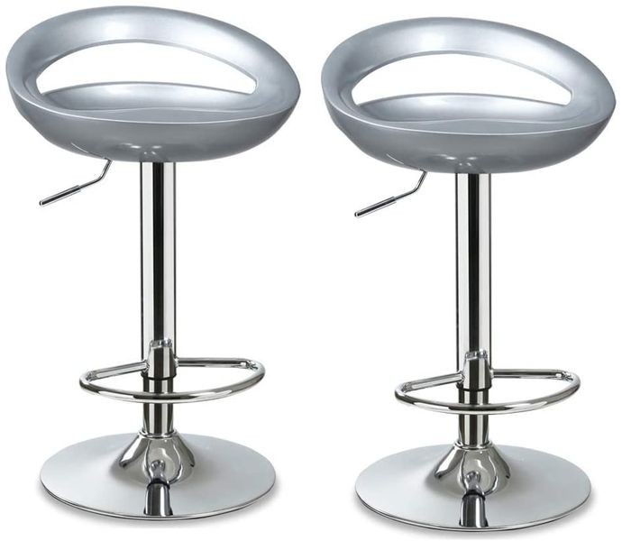 Bar Stools - Set of 2 - Silver