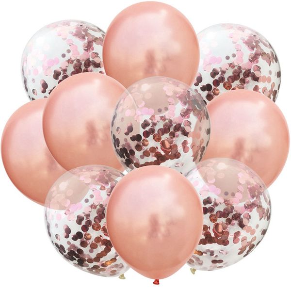 40 Piece - Metallic Gold and Confetti Helium Balloons (Round)
