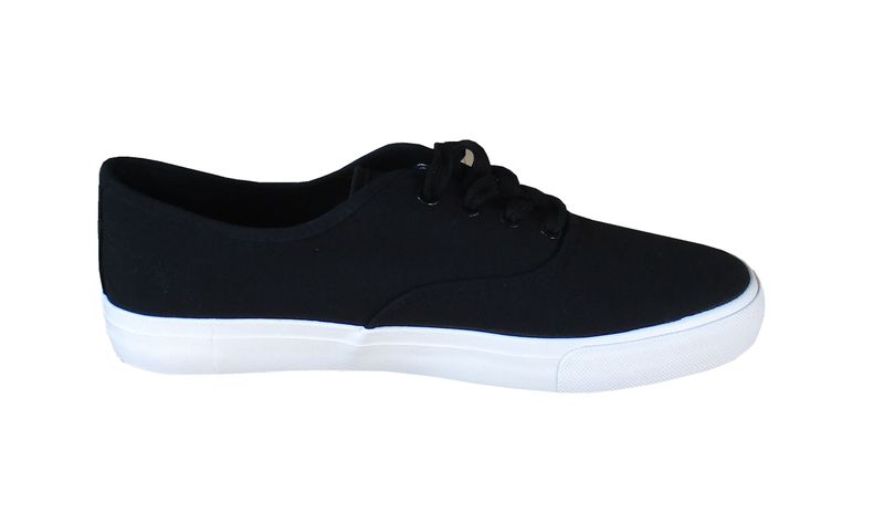 TOTTO Men's Black Low-Top Casual Sneakers with White Sole, Canvas Upper
