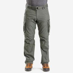 Forclaz Men's Travel Trekking Cargo Trousers - Travel 500 Zip-Off - Khaki
