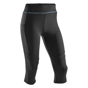 Domyos Girls' Breathable Cropped Leggings S500 - Black