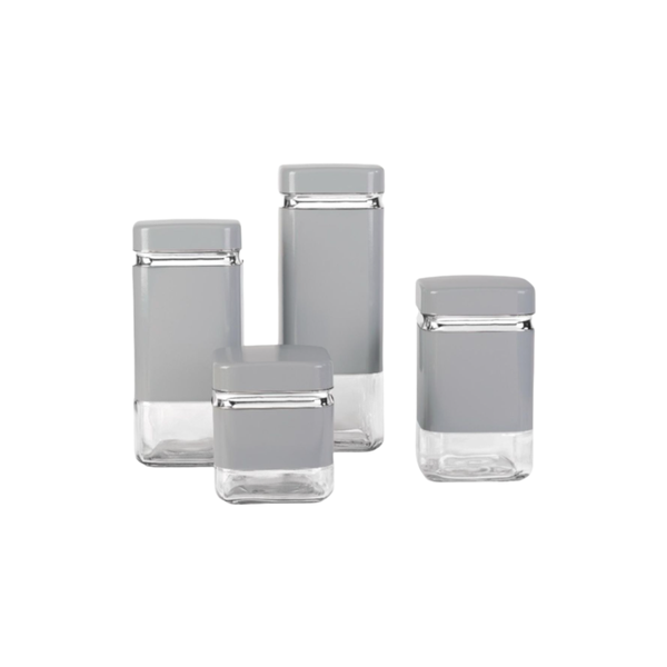4-Piece Square Glass Food Storage Containers - Leakproof &amp; BPA-Free