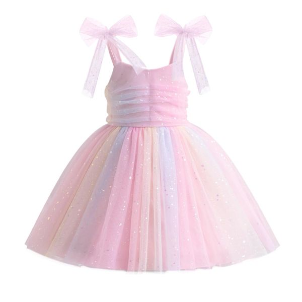 Ruffled Rainbow Princess Dress for Girls - 5 years