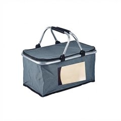 Grey Picnic Cooler Bag with Handle 46 × 28 × 22 cm