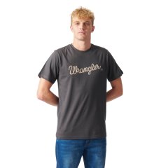 Wrangler Textured Classic Short Sleeve Men's T-shirt in Faded Black