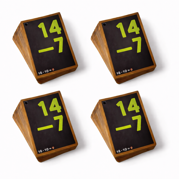 4 Pack - Math Subtraction Flashcards - Green
