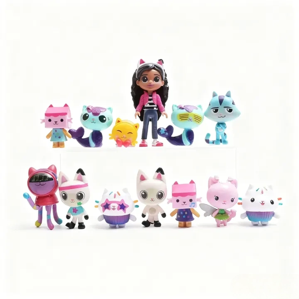 ABTOR Gabby's Dollhouse Movie Cat Venture Crew Pack - 13 Toy Figure Set