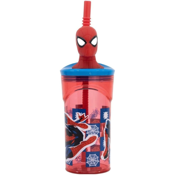 3D Figurine Straw Tumbler -Spiderman