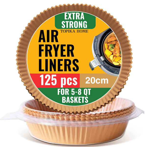 Topika Round Air Fryer Liners,125pcs Airfryer Liners Disposable for Frying