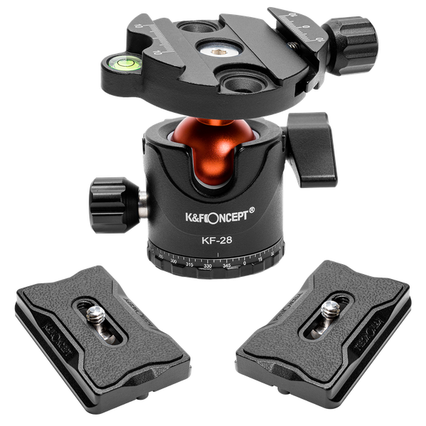 K&amp;F 28mm Ball Head with 10kg Load Capacity and Two Quick Release Plates | KF31.023