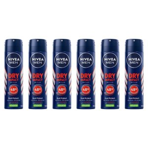 NIVEA MEN DEEP Dry Impact Anti-perspirant Deodorant Spray, 6x150ml