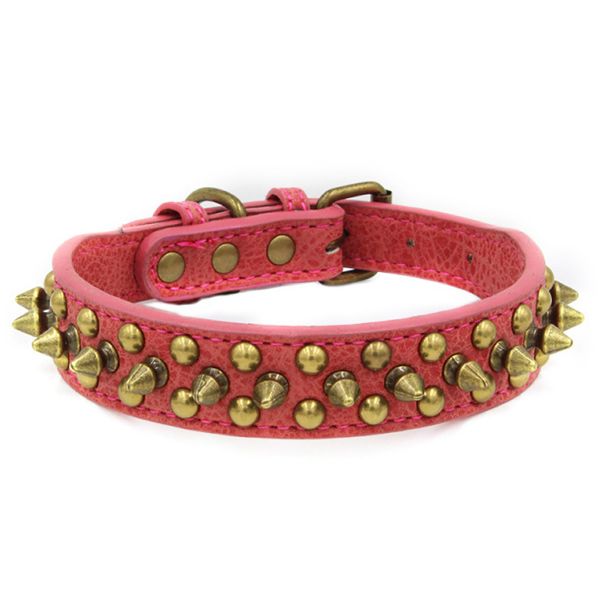Vintage Punk-Style Studded Leather Pet Collar - L