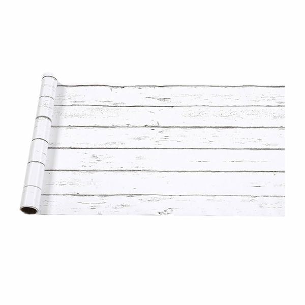 White Grey Wood Self Adhesive Paper 45 x 100cm Removable Wood Peel
