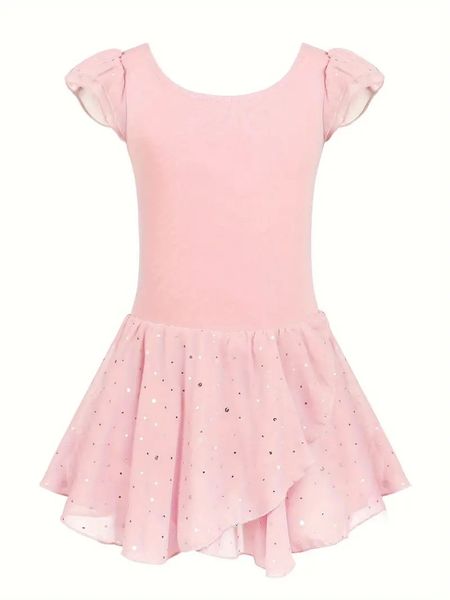 Girls Sparkly Decor Dance / Gymnastics /Ballet Dress
