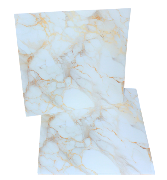 Wallpaper 10-Pack Gold &amp; White Geometric Peel-and-Stick Squares - 60 x 60cm