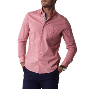 Nautica Men's Gingham Long Sleeve Woven Shirt