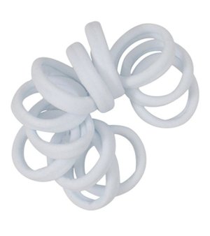 White Soft Elastic Hair Bands - 36 Piece