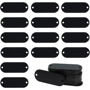 Trocraft Aluminum Blank Tags 2 hole Black 10pc
