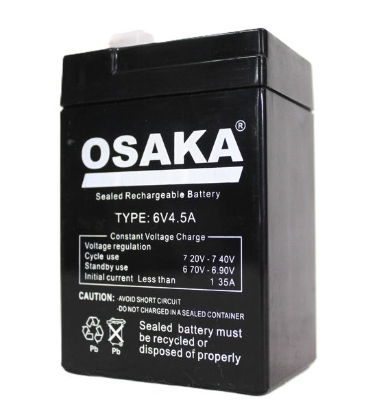 Osaka Rechargeable Sealed Battery 6V 4.5AH