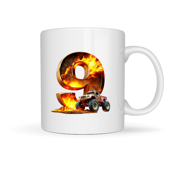 Printed Mug -Number 9 Truck Printed Mug