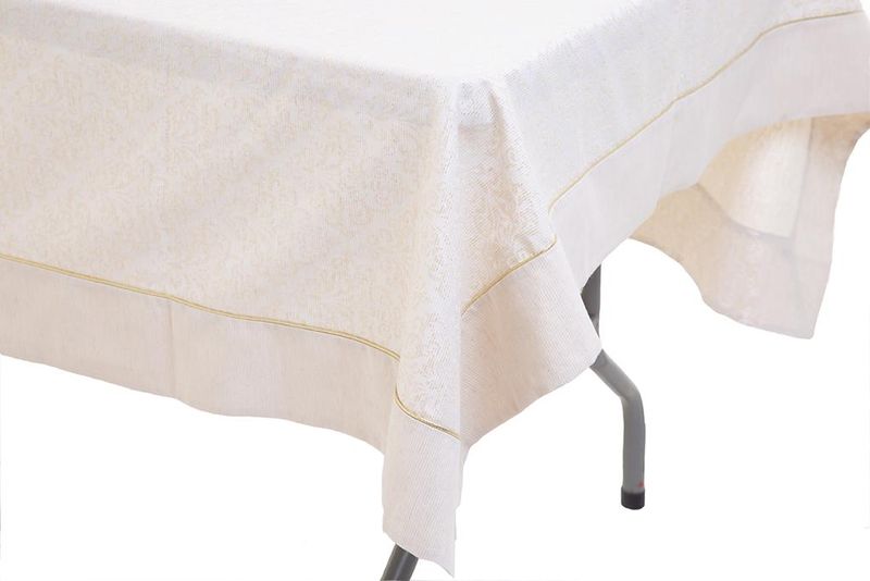 Cottonbox Linpolycotton Cara Silver - 6 Seater Tablecloth