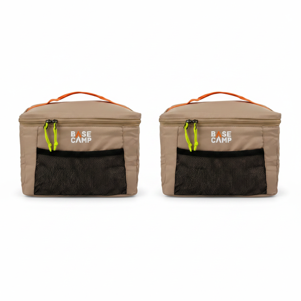 Basecamp Khaki Cooler Bag for 12 Cans - Insulated &amp; Portable - 2 Pack