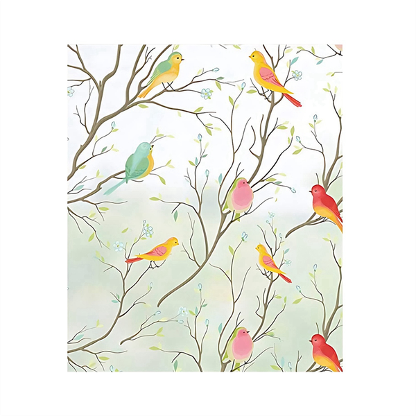 3D Bird Frosted Window Privacy Film Stained Glass Window Film 45Cm