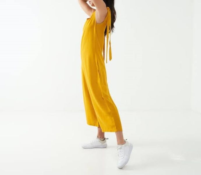 Wide linen Jumpsuit - Mustard