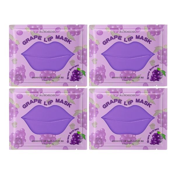 Set of 4 - Kormesic Hydrogel Collagen Grape Lip Masks