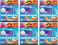 Butterfly Crayons - Wax (12) Regular X6