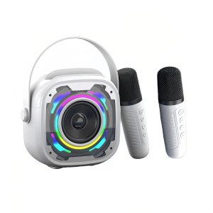 Portable Bluetooth Speaker with 2 Wireless Karaoke Microphones