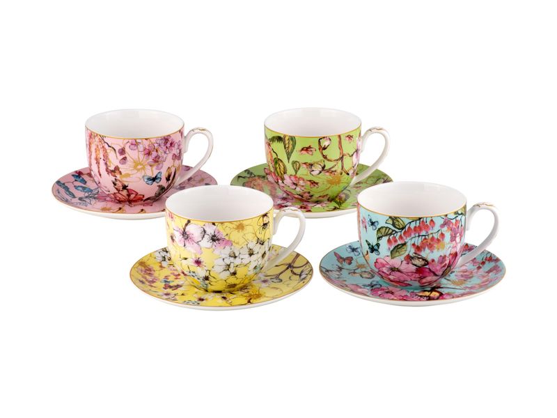Maxwell and Williams Enchantment Cup and saucer 200ml - Set of 4