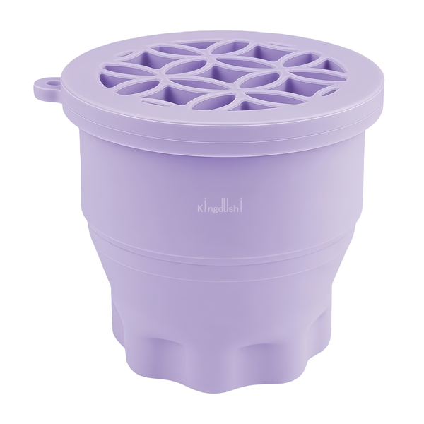 Kingdushi 2-in-1 Silicone Folding Makeup Brush Cleaner Mat &amp; Organizer Rack
