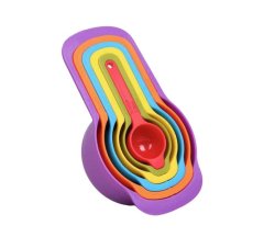 6 Pieces Nested Stackable Space Saving Measuring Cups and Spoons Set