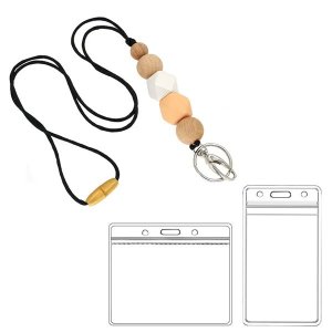 Retractable Lanyards for ID Badges and Keys with 2 waterproof Card Holders