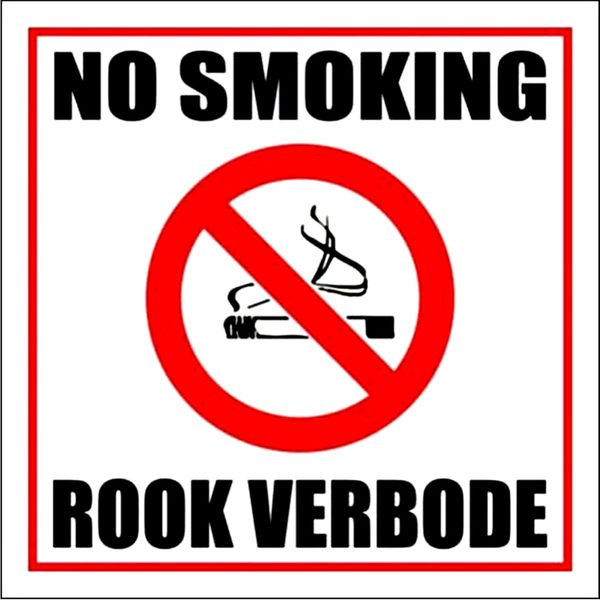 No Smoking Sign 19x19cm - 2 Pack