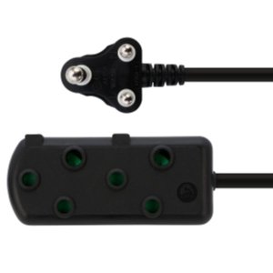 Switched 20m SBS Extension Cable/Cord/Lead Multiplug - Light Duty - Black